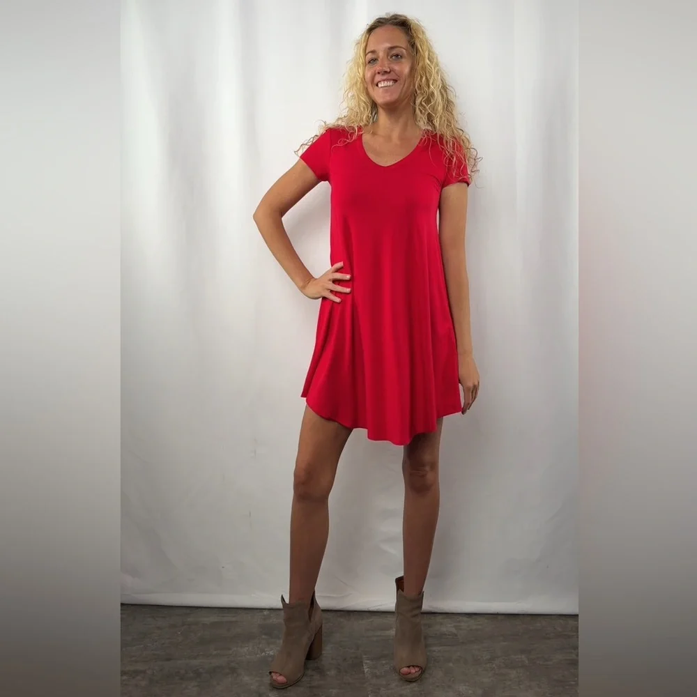armani dress red Armani Emporio Dress Red Womens 46 (12) Twist Long Sleeve